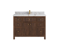 Sonoma Reeded Teak Wood 48 in. W x 22 in. D Single Sink Bathroom Vanity - photo 22