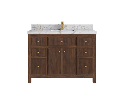Sonoma Reeded Teak Wood 48 in. W x 22 in. D Single Sink Bathroom Vanity