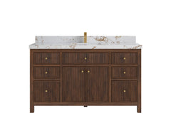Sonoma Reeded Teak Wood 60 in. W x 22 in. D Single Sink Bathroom Vanity - photo 22