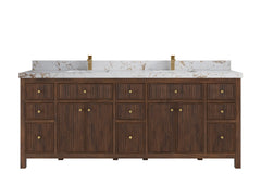 Sonoma Reeded Teak Wood 84 in. W x 22 in. D Double Sink Bathroom Vanity - photo 21