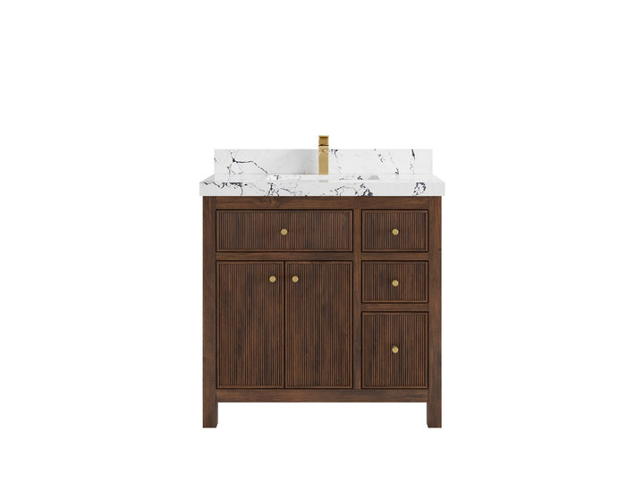 Sonoma Teak Wood 36 in. W x 22 in. D Center Sink Bathroom Vanity - photo 22
