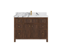 Sonoma Reeded Teak Wood 48 in. W x 22 in. D Single Sink Bathroom Vanity - photo 23