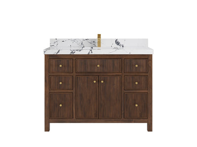 Sonoma Reeded Teak Wood 48 in. W x 22 in. D Single Sink Bathroom Vanity