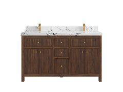Sonoma Reeded Teak Wood 60 in. W x 22 in. D Double Sink Bathroom Vanity - photo 23