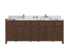 Sonoma Reeded Teak Wood 84 in. W x 22 in. D Double Sink Bathroom Vanity - photo 22