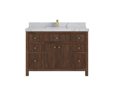 Sonoma Reeded Teak Wood 48 in. W x 22 in. D Single Sink Bathroom Vanity