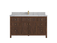 Sonoma Reeded Teak Wood 60 in. W x 22 in. D Single Sink Bathroom Vanity - photo 24