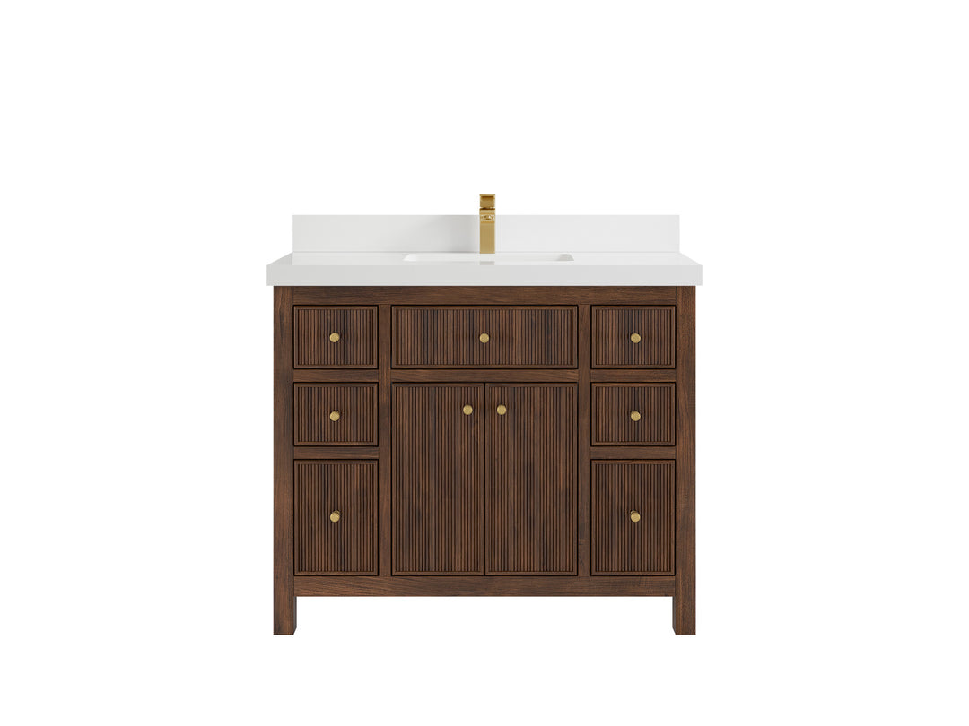 Sonoma Teak Wood 42 in. W x 22 in. D Single Sink Bathroom Vanity