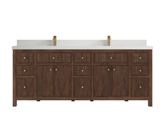 Sonoma Reeded Teak Wood 84 in. W x 22 in. D Double Sink Bathroom Vanity - photo 24