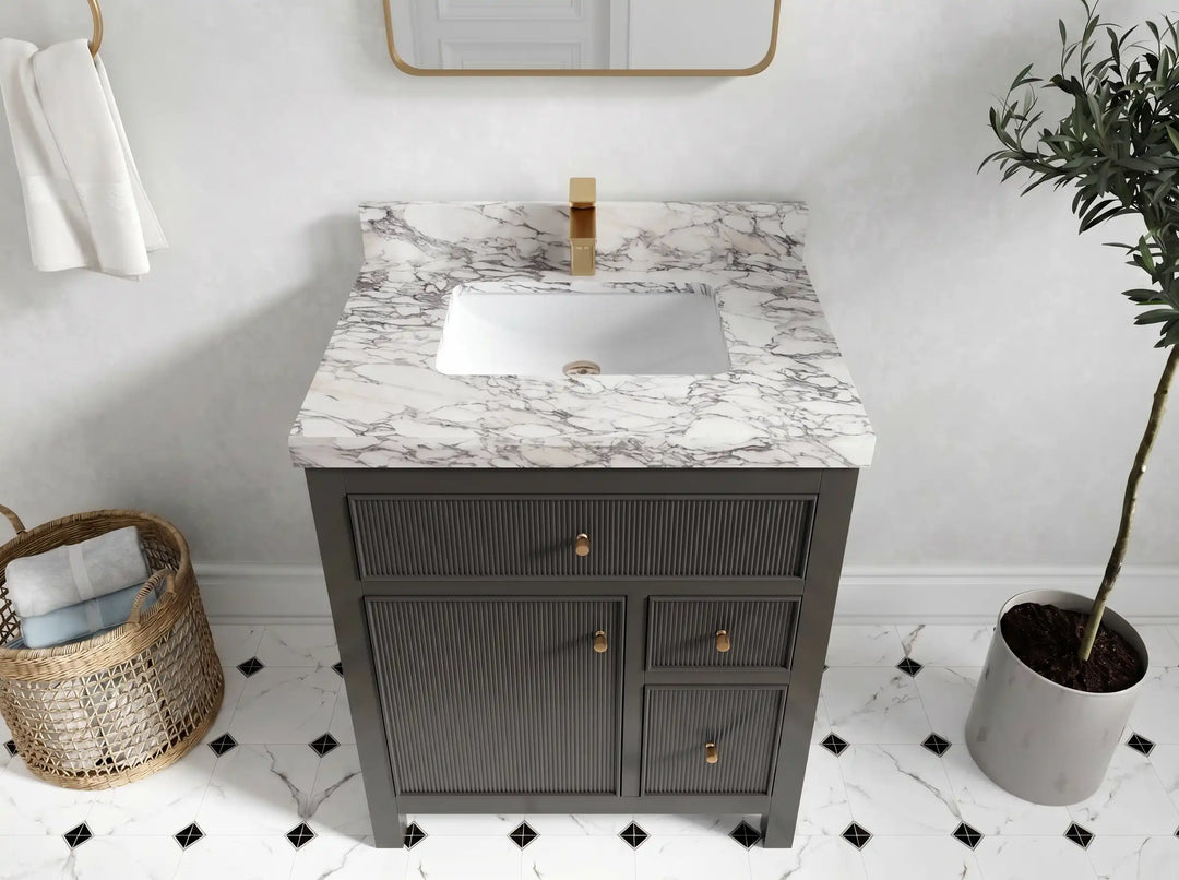 Sonoma 30 in W x 22 in D Reeded Free Standing Single Sink Bathroom Vanity | 
              
                Urbane Bronze
                
                  
             - SON-CAB-URB-29 - photo №24