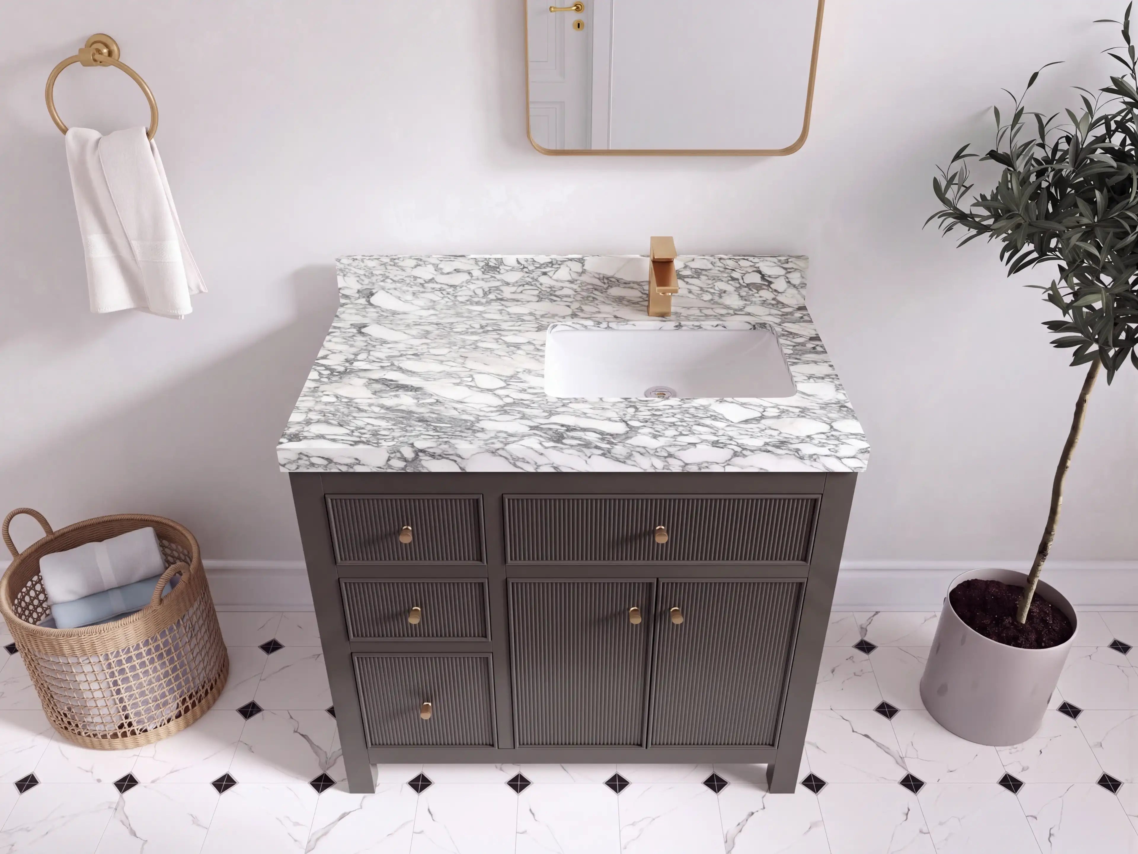 Sonoma 36 in. W x 22 in. D Right Offset Sink Bathroom Vanity