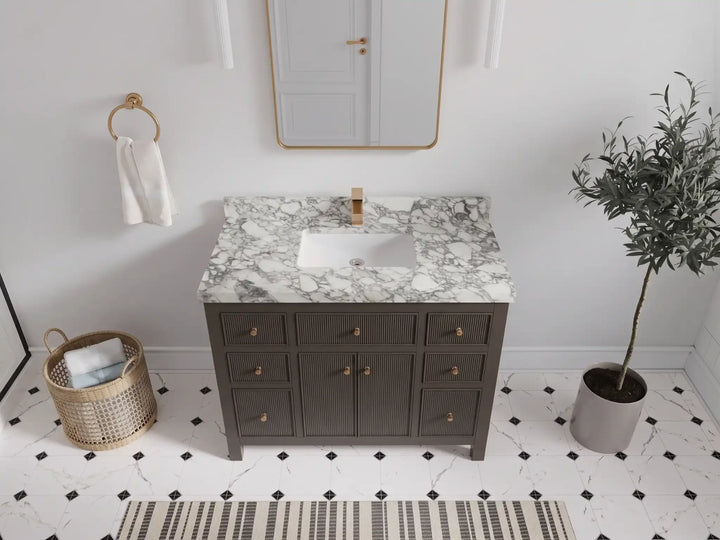 Sonoma 42 in W x 22 in D Free Standing Reeded Single Sink Bathroom Vanity - photo 30