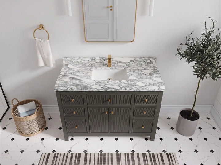 Sonoma 48 in W x 22 in D Free Standing Reeded Single Sink Bathroom Vanity - photo 22