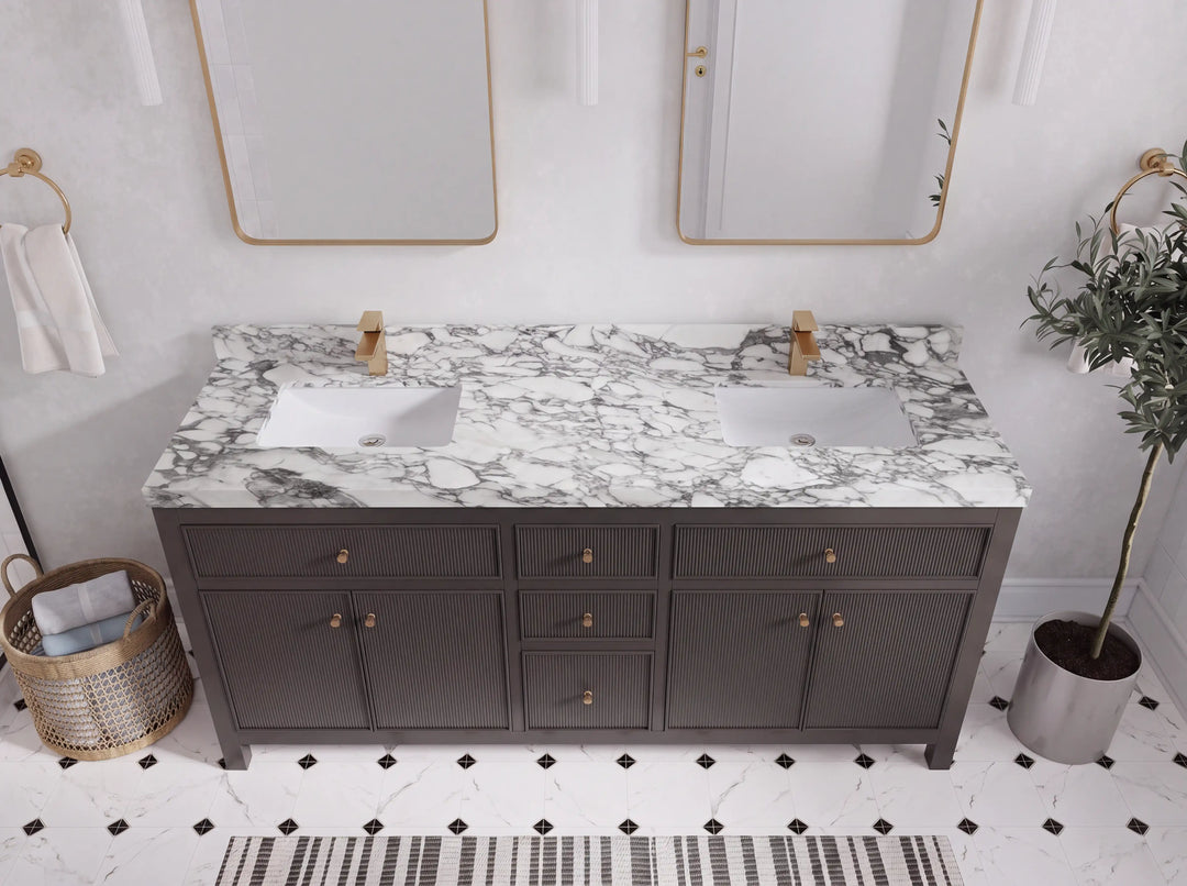 Sonoma 72 in W x 22 in D Free Standing Reeded Double Sink Bathroom Vanity | 
              
                Urbane Bronze
                
                  
             - SON_URB_WHQZ_72D - photo №25