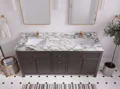 Sonoma 72 in W x 22 in D Free Standing Reeded Double Sink Bathroom Vanity - photo 25