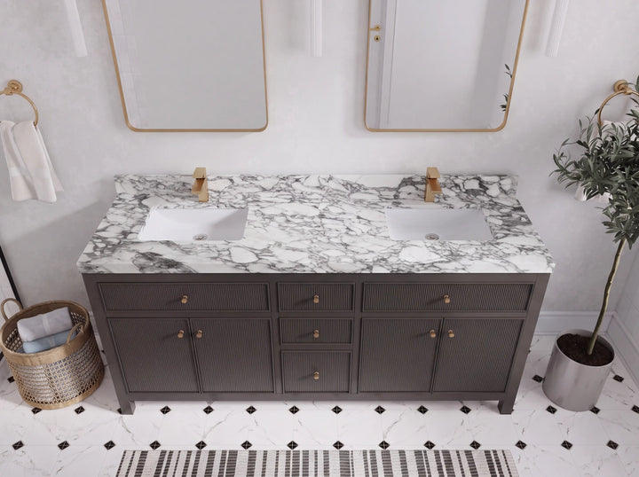 Sonoma 72 in W x 22 in D Free Standing Reeded Double Sink Bathroom Vanity - photo 25