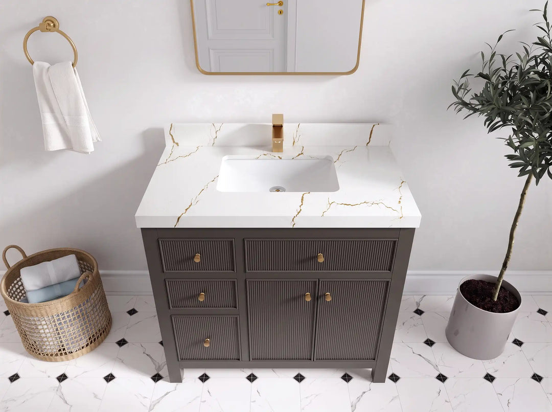 Sonoma 36 in. W x 22 in. D with Center Sink Bathroom Vanity | 
              
                Urbane Bronze
                
                  
             - SON_URB_WHQZ_36CR - photo №6
