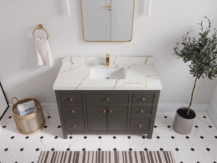 Sonoma 48 in W x 22 in D Free Standing Reeded Single Sink Bathroom Vanity - photo 6
