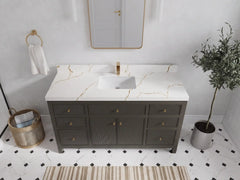 Sonoma 60 in W x 22 in D Free Standing Reeded Single Sink Bathroom Vanity - photo 5
