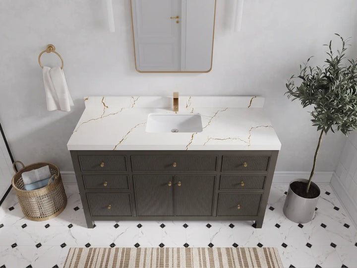 Sonoma 60 in W x 22 in D Free Standing Reeded Single Sink Bathroom Vanity - photo 5