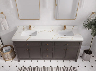 Sonoma 72 in W x 22 in D Free Standing Reeded Double Sink Bathroom Vanity