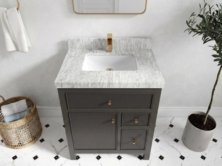 Sonoma 30 in W x 22 in D Reeded Free Standing Single Sink Bathroom Vanity - photo 5