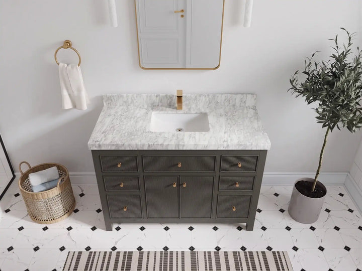 Sonoma 48 in W x 22 in D Free Standing Reeded Single Sink Bathroom Vanity - photo 9