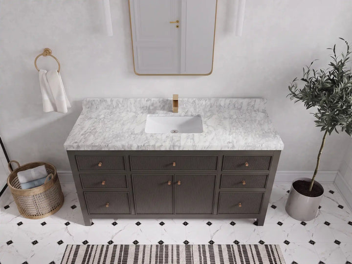 Sonoma 60 in W x 22 in D Free Standing Reeded Single Sink Bathroom Vanity - photo 26