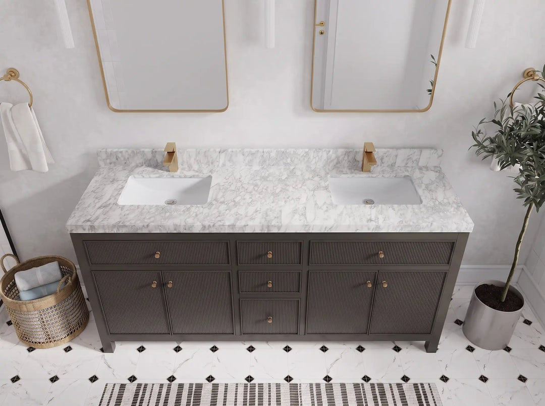 Sonoma 72 in W x 22 in D Free Standing Reeded Double Sink Bathroom Vanity | 
              
                Urbane Bronze
                
                  
             - SON_URB_WHQZ_72D - photo №12