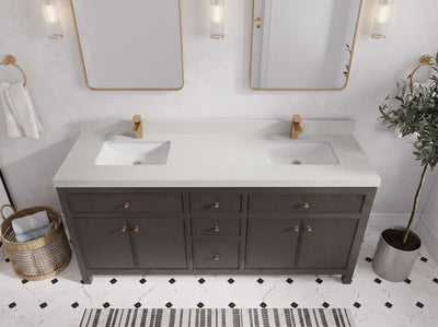 Sonoma 72 in W x 22 in D Free Standing Reeded Double Sink Bathroom Vanity