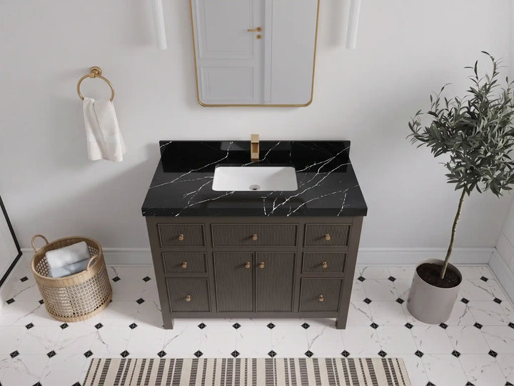 Sonoma 42 in W x 22 in D Free Standing Reeded Single Sink Bathroom Vanity - photo 7