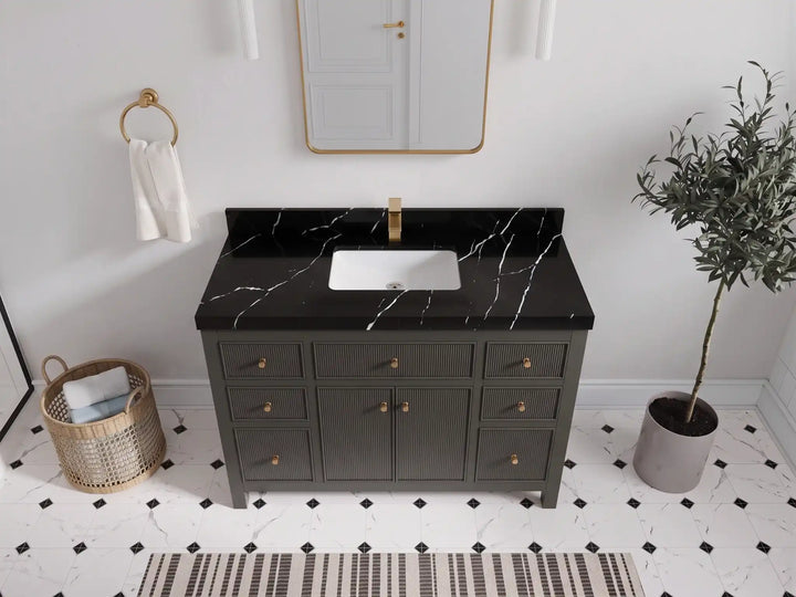 Sonoma 48 in W x 22 in D Free Standing Reeded Single Sink Bathroom Vanity - photo 7