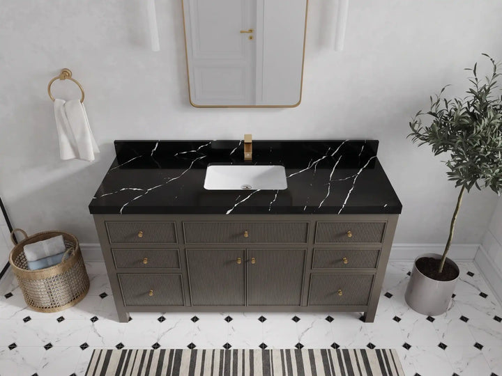 Sonoma 60 in W x 22 in D Free Standing Reeded Single Sink Bathroom Vanity - photo 6