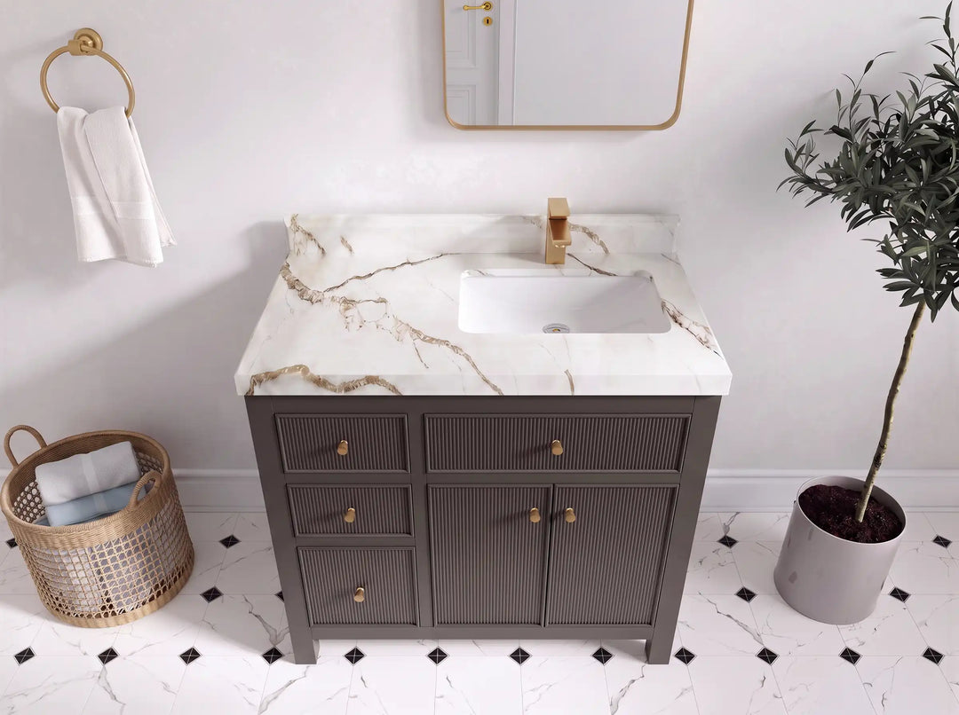 Sonoma 36 in. W x 22 in. D Right Offset Sink Bathroom Vanity | 
              
                Urbane Bronze
                
                  
             - SON_URB_WHQZ_36R - photo №7