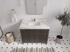 Sonoma 42 in W x 22 in D Free Standing Reeded Single Sink Bathroom Vanity - photo 7