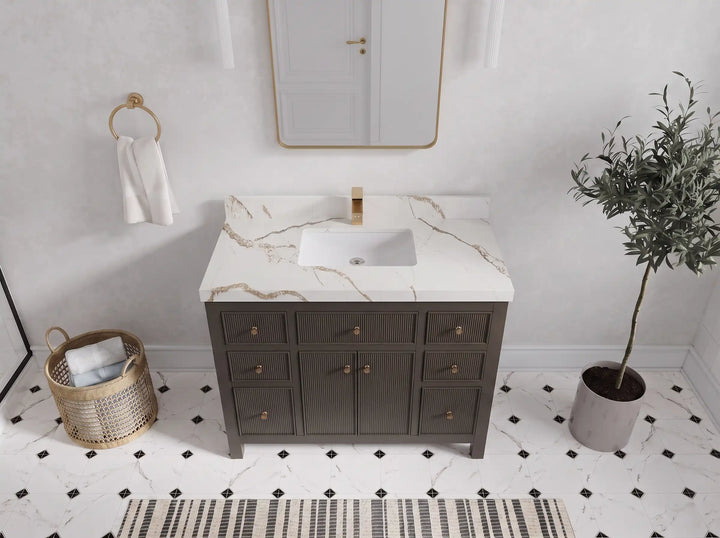 Sonoma 42 in W x 22 in D Free Standing Reeded Single Sink Bathroom Vanity - photo 8