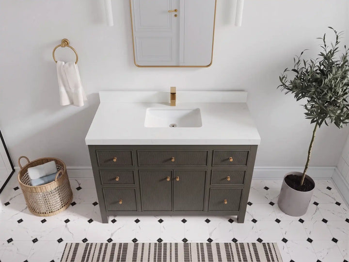 Sonoma 48 in W x 22 in D Free Standing Reeded Single Sink Bathroom Vanity - photo 8