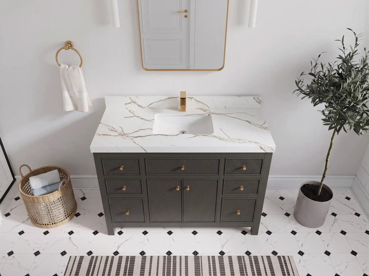 Sonoma 48 in W x 22 in D Free Standing Reeded Single Sink Bathroom Vanity - photo 37
