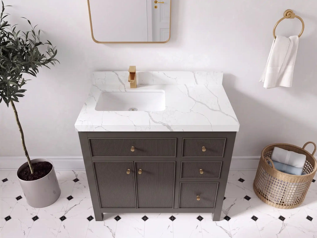 Sonoma 36 in. W x 22 in. D Left Offset Sink Bathroom Vanity | 
              
                Urbane Bronze
                
                  
             - SON_URB_WHQZ_36L - photo №9