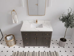 Sonoma 42 in W x 22 in D Free Standing Reeded Single Sink Bathroom Vanity - photo 8