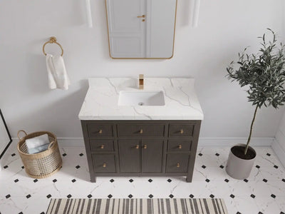 Sonoma 42 in W x 22 in D Free Standing Reeded Single Sink Bathroom Vanity
