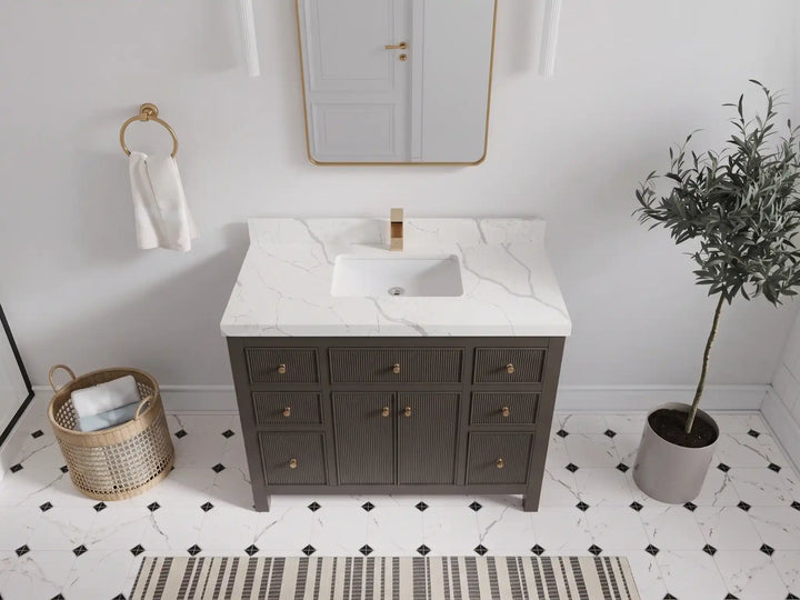 Sonoma 42 in W x 22 in D Free Standing Reeded Single Sink Bathroom Vanity - photo 9