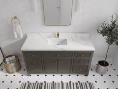 Sonoma 60 in W x 22 in D Free Standing Reeded Single Sink Bathroom Vanity - photo 8
