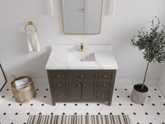 Sonoma 42 in W x 22 in D Free Standing Reeded Single Sink Bathroom Vanity - photo 9