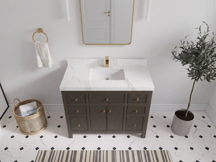 Sonoma 42 in W x 22 in D Free Standing Reeded Single Sink Bathroom Vanity - photo 10