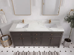 Sonoma 72 in W x 22 in D Free Standing Reeded Double Sink Bathroom Vanity - photo 9