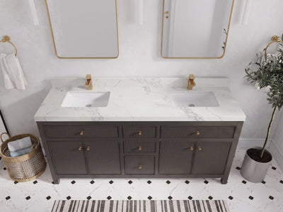 Sonoma 72 in W x 22 in D Free Standing Reeded Double Sink Bathroom Vanity