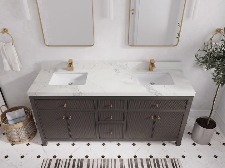 Sonoma 72 in W x 22 in D Free Standing Reeded Double Sink Bathroom Vanity - photo 9