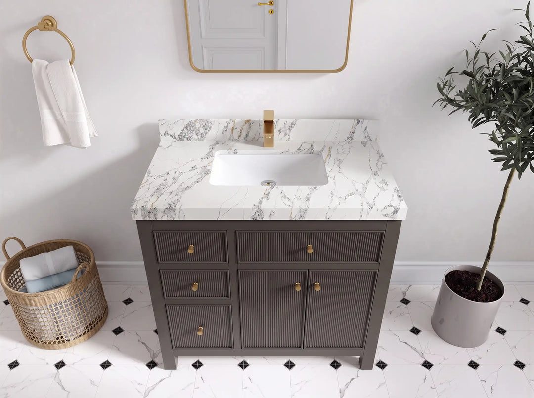 Sonoma 36 in. W x 22 in. D with Center Sink Bathroom Vanity | 
              
                Urbane Bronze
                
                  
             - SON_URB_WHQZ_36CR - photo №11