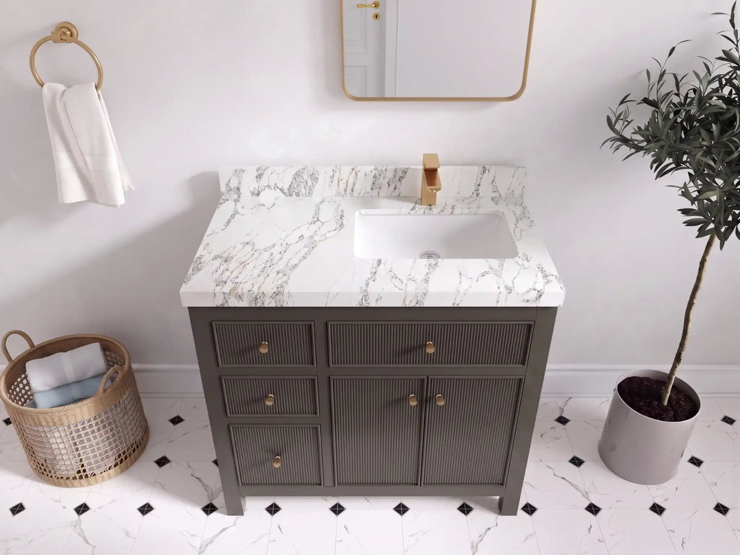 Sonoma 36 in. W x 22 in. D Right Offset Sink Bathroom Vanity | 
              
                Urbane Bronze
                
                  
             - SON_URB_WHQZ_36R - photo №13